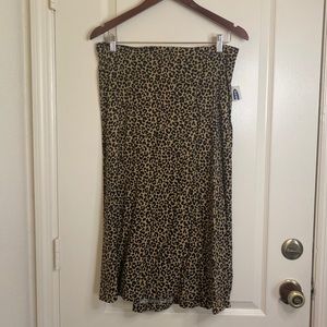 Animal print midi skirt